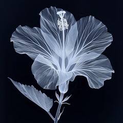 Artistic Xray view of a hibiscus, highlighting its elegant floral anatomy as a fine art piece