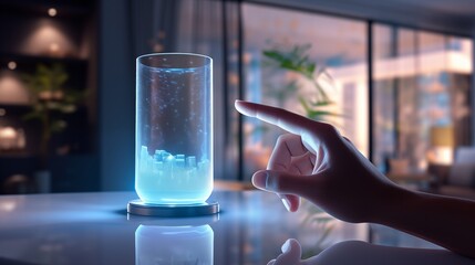 Interactive holographic city display with human interaction