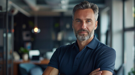 Obraz premium Confident businessman in modern office