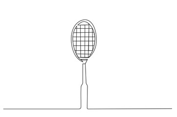 tennis racket sport object lifestyle one line art design vector