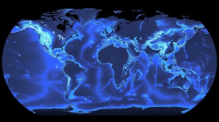 5g global density map in slack blue tone - wireless network coverage and distribution worldwide