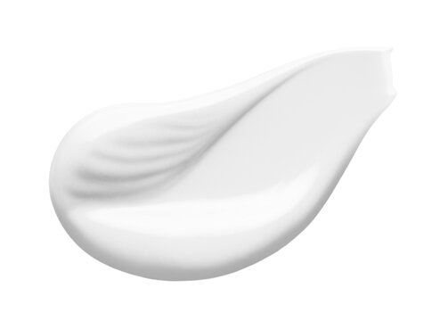 White cosmetic cream texture. Lotion swatch isolated on transparent background. Beauty skincare product. BB cream smear.