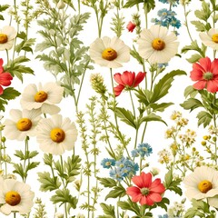Vintage-style paper with wildflowers on it, tag -Generative AI
