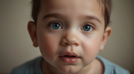 Happy smiling child 45 year  old wear jacket and hat