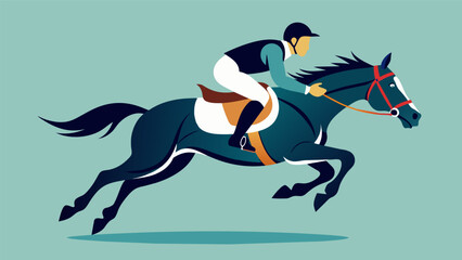 A player gracefully reaching down in a neck shot their body agilely contorted as their horse gallops alongside their opponent.. Vector illustration