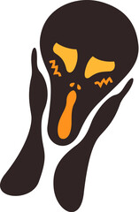 Panic concept: skeleton silhouette screaming