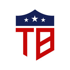 Patriotic TB Logo Design. Letter TB Patriotic American Logo Design for Political Campaign and any USA Event.