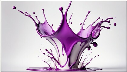 splash of purple yogurt milk plain white background from Generative AI