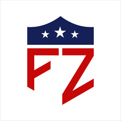 Patriotic FZ Logo Design. Letter FZ Patriotic American Logo Design for Political Campaign and any USA Event.