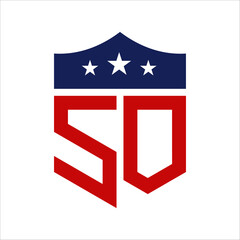 Patriotic SO Logo Design. Letter SO Patriotic American Logo Design for Political Campaign and any USA Event.