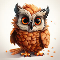 Obraz premium Watercolor Sage owl, clipart Illustration, Generative Ai