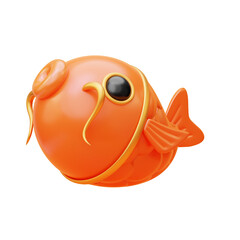 Fototapeta premium 3D Orange Carp Fish
