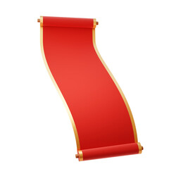 3D Red Paper Scroll