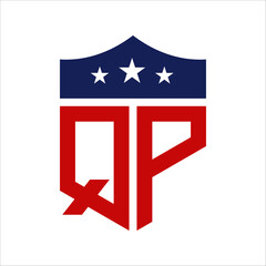 Patriotic QP Logo Design. Letter QP Patriotic American Logo Design for Political Campaign and any USA Event.