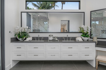 Bathroom in a modern new construction home in Los Angeles