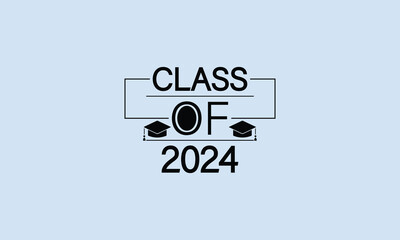 Expressing Graduation Captivating Text Illustration Design for the Class of 2024