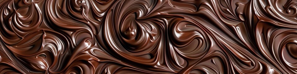 A seamless pattern of chocolate liquid texture, showcasing the intricate swirls and textures...