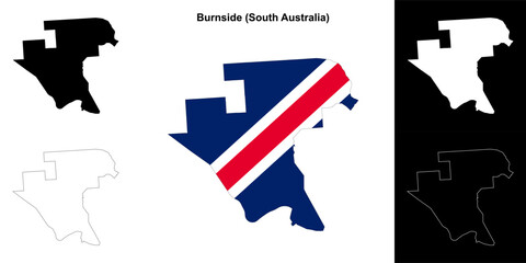 Burnside (South Australia) outline map set