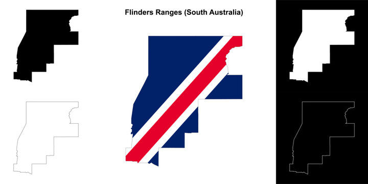 Flinders Ranges (South Australia) outline map set