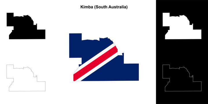 Kimba (South Australia) outline map set