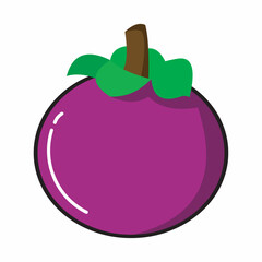 Manggis ungu dengan buah utuh dan manis