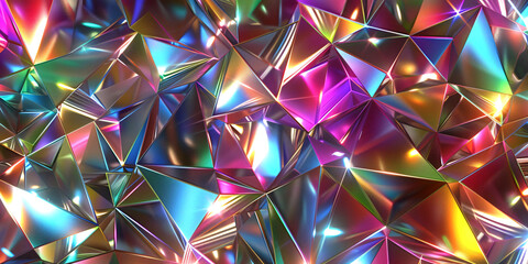 Vibrant abstract iridescent polygon background
