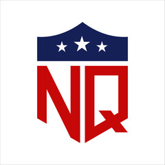 Patriotic NQ Logo Design. Letter NQ Patriotic American Logo Design for Political Campaign and any USA Event.