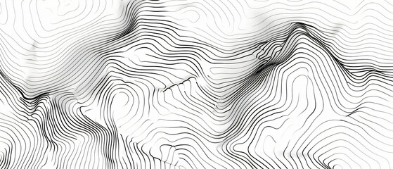 Abstract black and white contour lines background