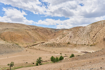 Mountain scenery in the Mountain Altai Mountains in peperemnchy weather.
