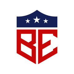 Patriotic BE Logo Design. Letter BE Patriotic American Logo Design for Political Campaign and any USA Event.