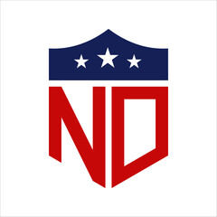Patriotic ND Logo Design. Letter ND Patriotic American Logo Design for Political Campaign and any USA Event.