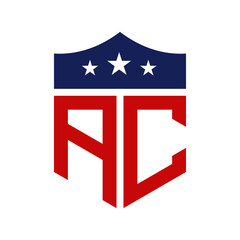 Patriotic AC Logo Design. Letter AC Patriotic American Logo Design for Political Campaign and any USA Event.