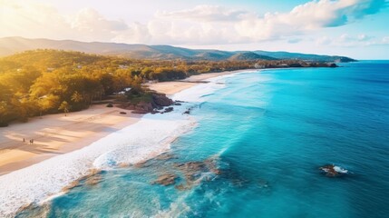 Fototapeta premium Panoramic views of the natural landscape, beautiful beach and sea.