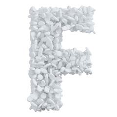 Alphabet made of white pills, letter A