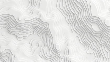 Abstract white wave topography relief pattern banner background
