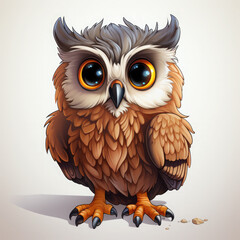 Fototapeta premium Watercolor Sage owl, clipart Illustration, Generative Ai