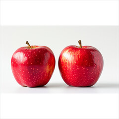 2  apples on a white background