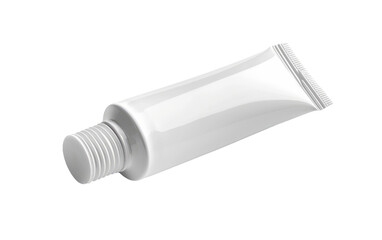 Singular Toothpaste Tube, An Isolated Study, The Toothpaste Tube in Focus, Isolated White Background