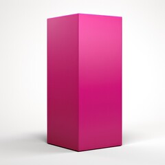 Magenta tall product box copy space is isolated against a white background for ad advertising sale alert or news blank copyspace for design text photo 