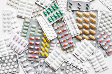 Collection of various medicine blister packs