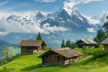 Obraz premium swiss mountain village