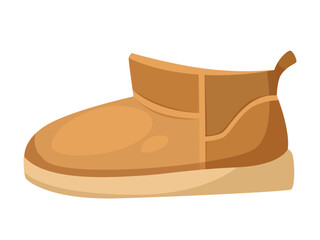 Brown shoe vector illustration on a plain background, depicting a casual footwear style. Vector illustration