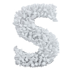 Alphabet made of white pills, letter A