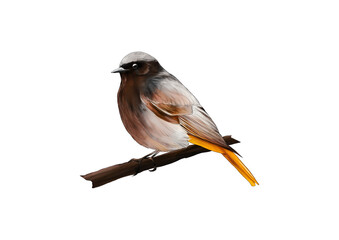 Cute sitting little Redstart bird