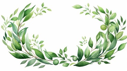 Watercolor baby blue eucalyptus wreath for wedding cards, silver dollar eucalyptus tree foliage in circle, herbs, leaves, branch, greenery frame. Decorative design elements in rustic elegant style