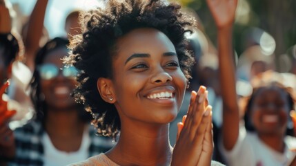 Joyous Moment at Outdoor Event