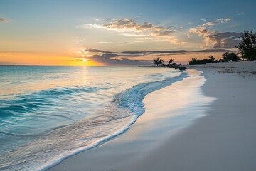 Fototapeta premium Golden sunlight reflecting on foamy waves