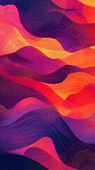 Vertical AI illustration vibrant abstract waves in bold colors. Concept backgrounds and textures.