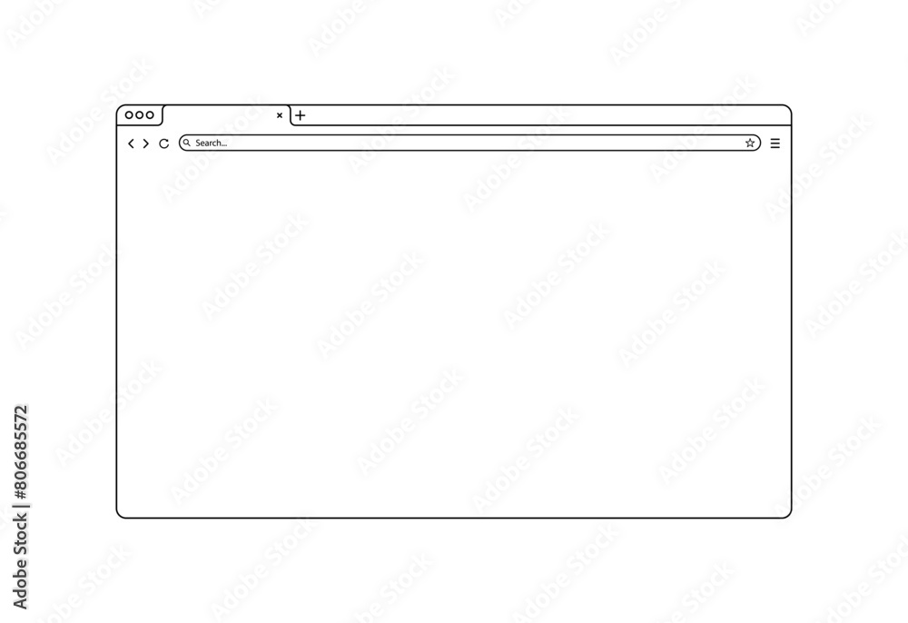 Poster page in browser mockup. blank page in the browser. linear style. vector icon