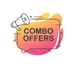 Combo offers bubble icon. Flat style. Vector icon